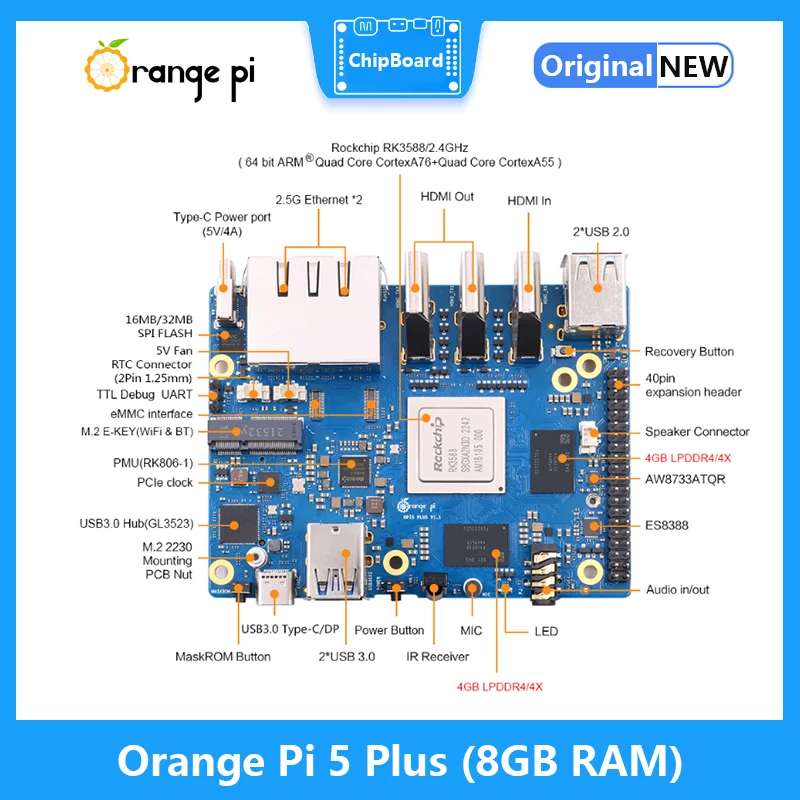 Orange Pi 5 Plus 8 GB RAM RK35 - Orange Pi 5 Plus 16Gb incelemesi ve fiyatı